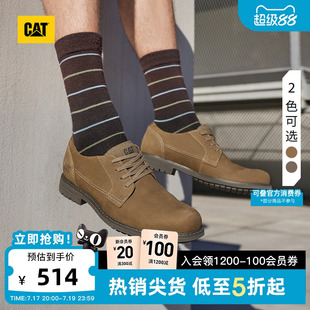 CAT卡特春季男款时尚舒适低帮牛皮鞋日常通勤户外休闲鞋