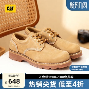 圆头德比鞋 固特异低帮黄靴牛皮革休闲工鞋 男士 CAT卡特春季