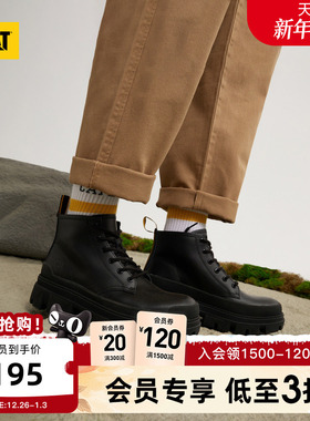 CAT卡特秋冬新款男女同款户外休闲牛皮工装靴低靴子