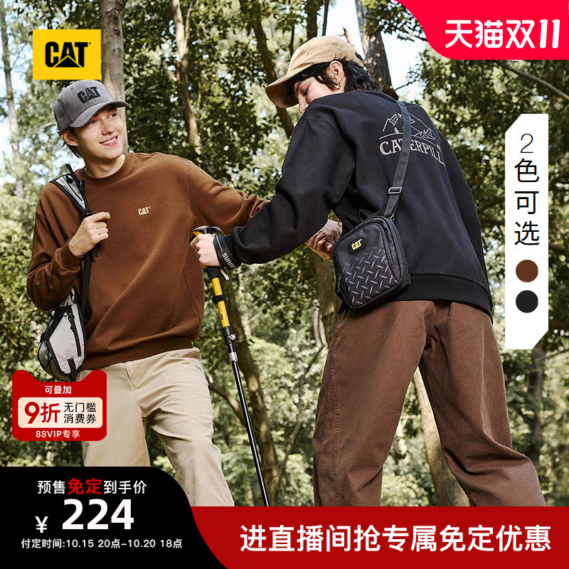 CAT卡特25秋冬新款男士轻户外落肩山系印花套头无帽卫衣