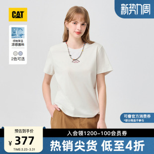 女士复古印花babyT短袖 新品 CAT卡特26春季 T恤商场同款 凉感