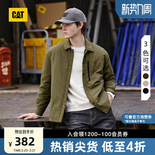 休闲通勤工装 薄款 短款 式 棉服外套 宽松衬衫 CAT卡特25秋冬男士