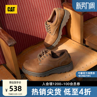 鞋 固特异工装 低帮休闲鞋 皮鞋 CAT卡特春季 圆头德比鞋 男士