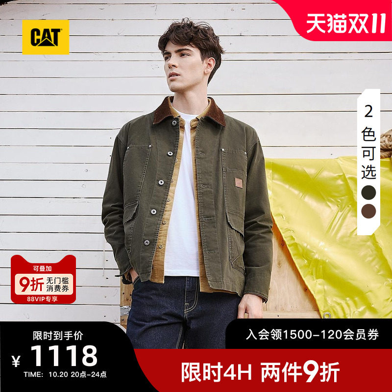 CAT卡特25秋季新品男士经典工装车线休闲灯芯绒翻领夹克商场同款
