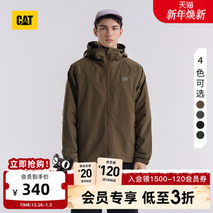 CAT卡特25秋冬新品 户外休闲轻便LOGO教练夹克美拉德薄外套 男士