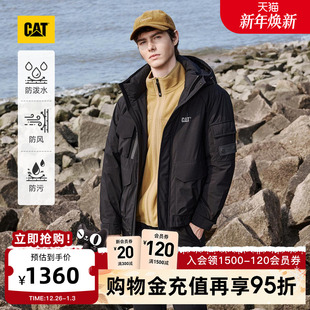 保暖防水工装 新品 CAT卡特25秋冬男士 风羽绒服商场同款 三防