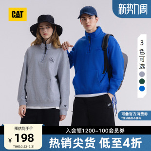 套头半开襟拉链情侣廓形卫衣 户外工装 CAT卡特春季 男女同款