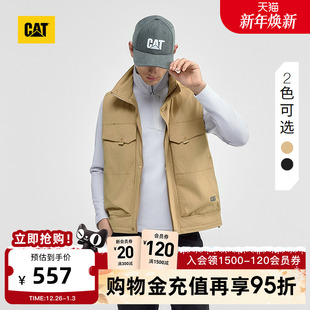 尼龙对称口袋轻户外单马甲商场同款 CAT卡特25秋冬新款 男士