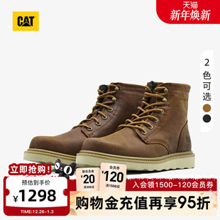商场同款 牛皮复古单鞋 户外休闲高帮经典 CAT卡特秋冬男士