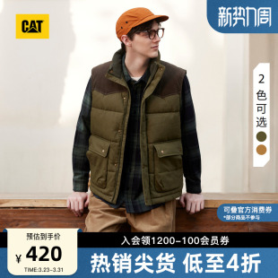 立领棉马夹情侣马甲外套 户外休闲工装 CAT卡特春季 男女同款