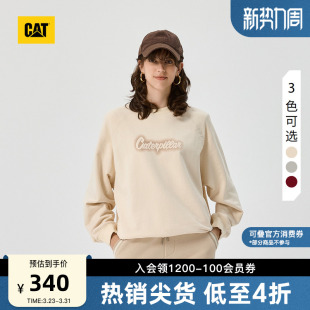 圆领卫衣商场同款 CAT卡特春季 女士户外休闲宽松百搭套头美式