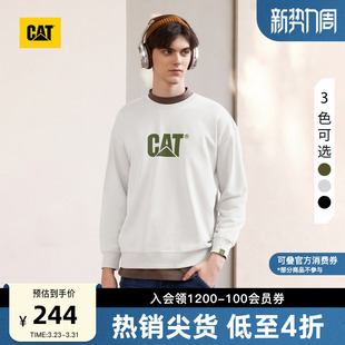 廓形圆领卫衣 基础大LOGO基础户外休闲美式 CAT卡特25春季 男士