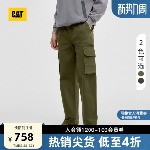 商场同款 CAT卡特春季 长裤 户外直筒对斜纹车缝线工装 男士