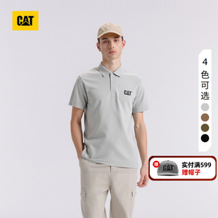 短袖 CAT卡特25夏季 反光印花基础LOGO设计翻领POLO衫 男士 T恤 新品