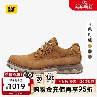 新品 商场同款 撞色大底低帮时尚 皮鞋 休闲鞋 CAT卡特25年秋冬男士