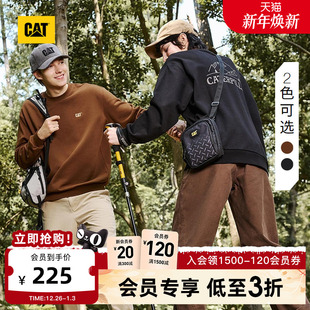 CAT卡特25秋冬新款 轻户外落肩山系印花套头无帽卫衣 男士