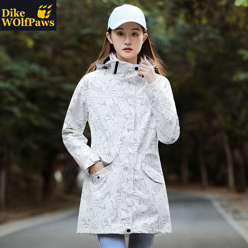 户外冲锋衣女中长款三合一可拆卸防水防风超好看外套女旅游登山服