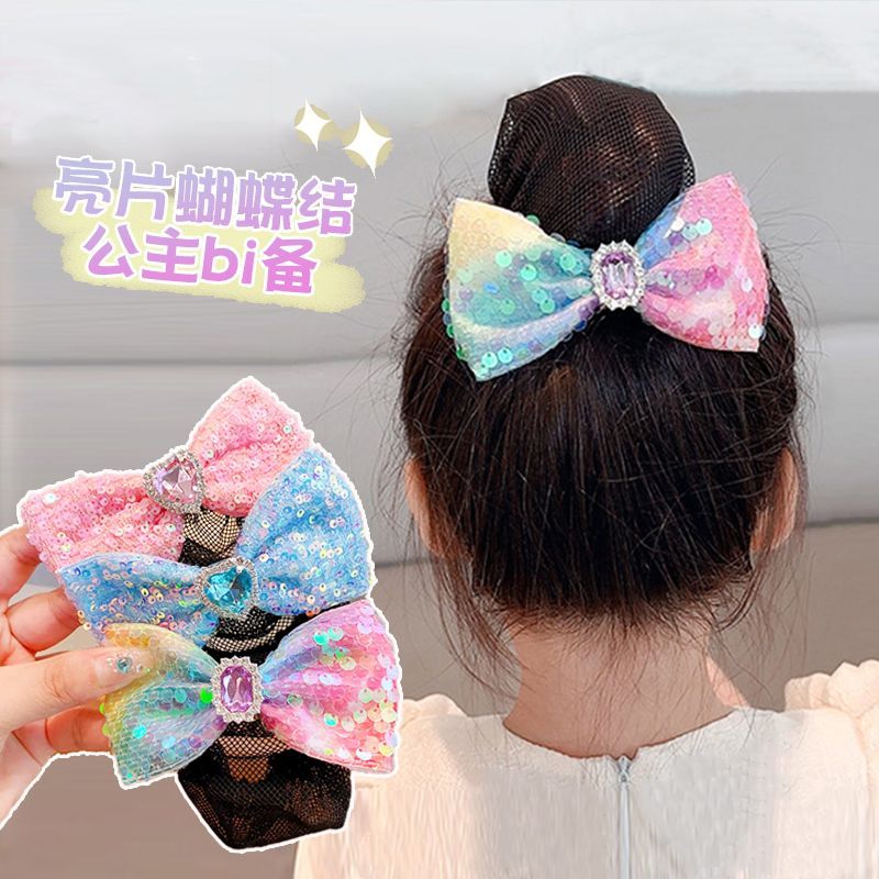 盘发发网钻钻亮片蝴蝶结