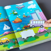 儿童汽车贴纸书0到3 6岁宝宝专注力益智贴贴画幼儿园早教粘贴玩具
