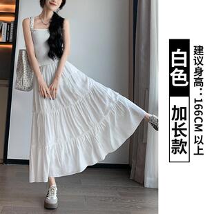 白色半身长裙显瘦显高气质性感仙女超仙森系春秋2025蓬蓬蛋糕裙子