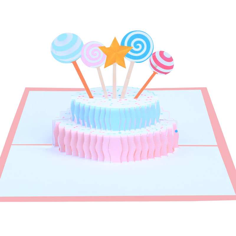 3D立体棒棒糖生日贺卡情侣送小朋友女生闺蜜可爱ins风快乐礼物
