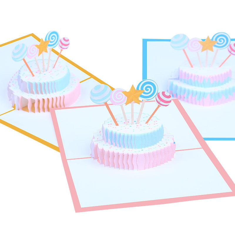 创意3D立体情人节棒棒糖贺卡情侣浪漫告白祝福卡片送女友闺蜜礼物