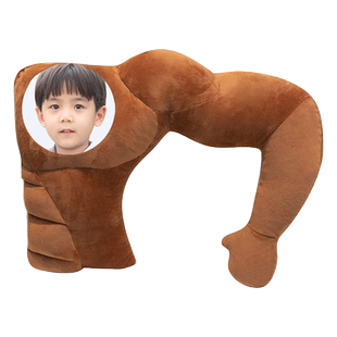 diy定制可印照片手臂睡觉肌肉男朋友抱枕公仔玩偶毛绒玩具生日女