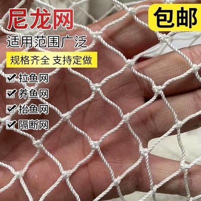 白色尼龙网定制拖网拉网清塘网抬网养殖网箱养鱼箱隔离渔网网片