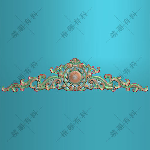 JD-04精雕图长条横向欧式洋花帽顶帽头贴花别墅门头花三角花贴花