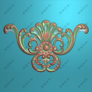 精雕图卷草欧式洋花镂空杨花对称门上装饰中花圆长款N1门中贴花