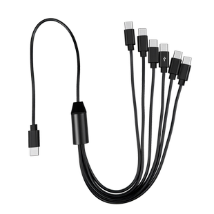 适用一拖六Typec充电线tpc插头tpyec接口6个头PD快充多合typc多头华为手机小米vivo工作室供电数据线oppo红米