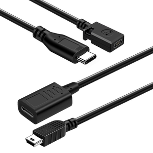 mini USB公转Type c公头转换器迷你miniusb公充电数据线5P接口T型车载行车记录仪电子狗tpyec转接头tpc公口C