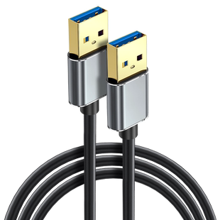 双usb3.0公头加长1米数据线插头公对公移动硬盘两头双边笔记本散热器两端USD双向2头延长连接转接头接口车载