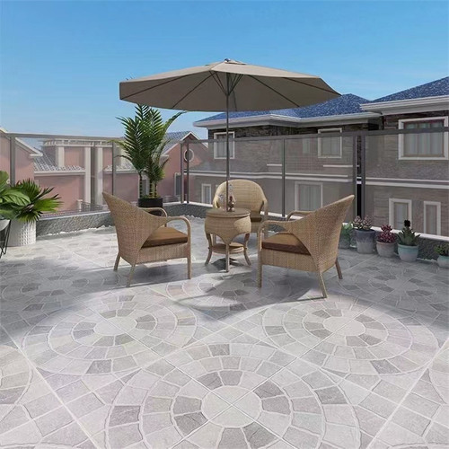 美式田园地中海圆角仿古瓷砖400x400全瓷砖 客厅卧室阳台防滑地砖