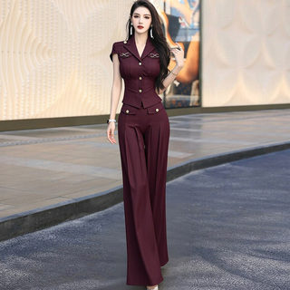 洋气减龄气质时尚套装女夏季新款显瘦上衣阔腿裤两件套女神范小众