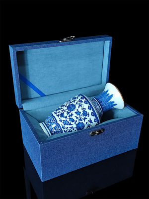 高端陶瓷器花瓶礼盒送礼摆件工艺品包装锦盒定制生日礼品大号空盒