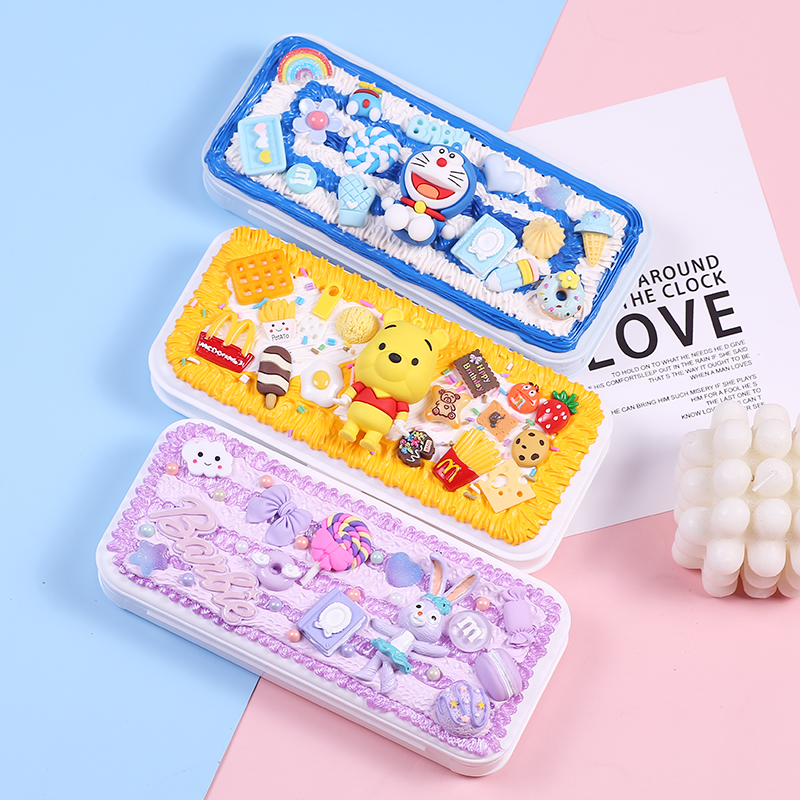 手工diy奶油胶文具盒铅笔盒自制材料包套装网红奶油材料制作笔袋