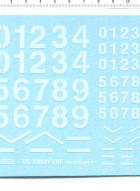 1/35 现代美国伊拉克战场战车营队标记数字 OIF(1) 模型水贴纸