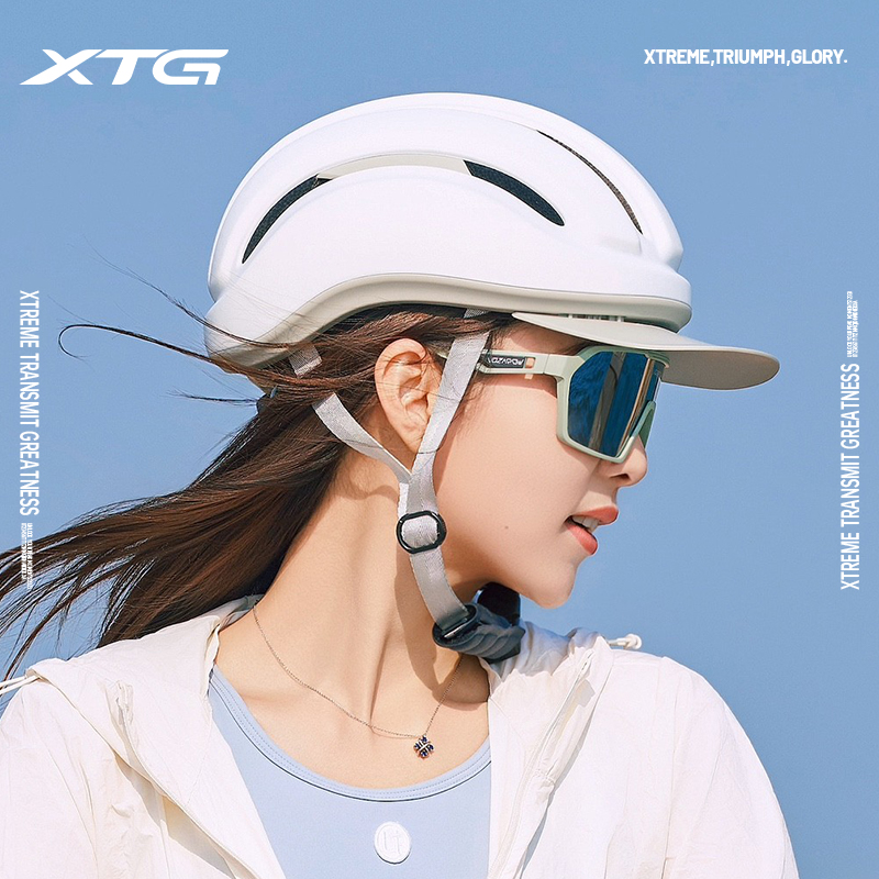 迅霆自行车骑行头盔山地车公路车女款夏季防晒男安全帽檐单车装备