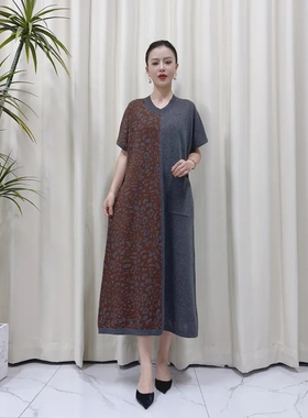 A691灰色ab版针织连衣裙显瘦设计师优雅时尚气质复古夏季玥玥羊