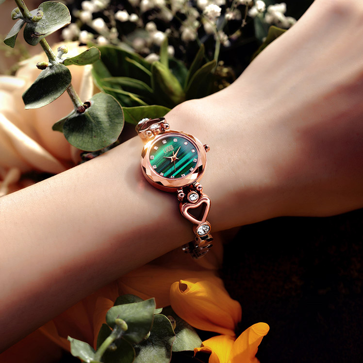 新款正品手表女士全自动小绿表夜光防水表潮流时尚手链机械表名牌
