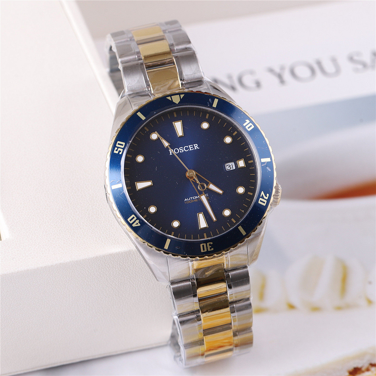 正品poscer宝时捷手表男表男士自动机械表时尚夜光防水保时捷6198