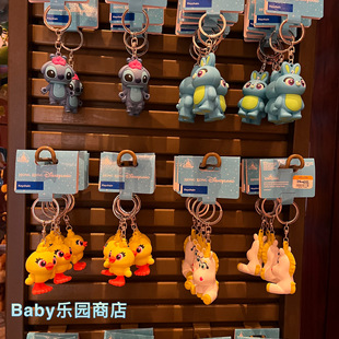 香港迪士尼 玩具总动员兔哥黄鸭史迪仔卡通小挂件 包挂硅胶钥匙扣