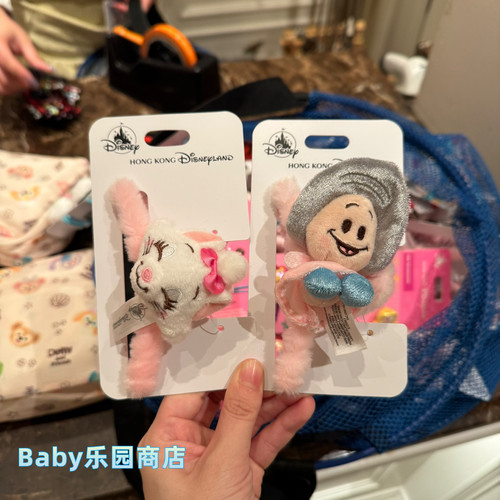 香港迪士尼 玛丽猫妙妙猫蚝蛎宝宝卡通毛绒公仔发夹 鲨鱼夹