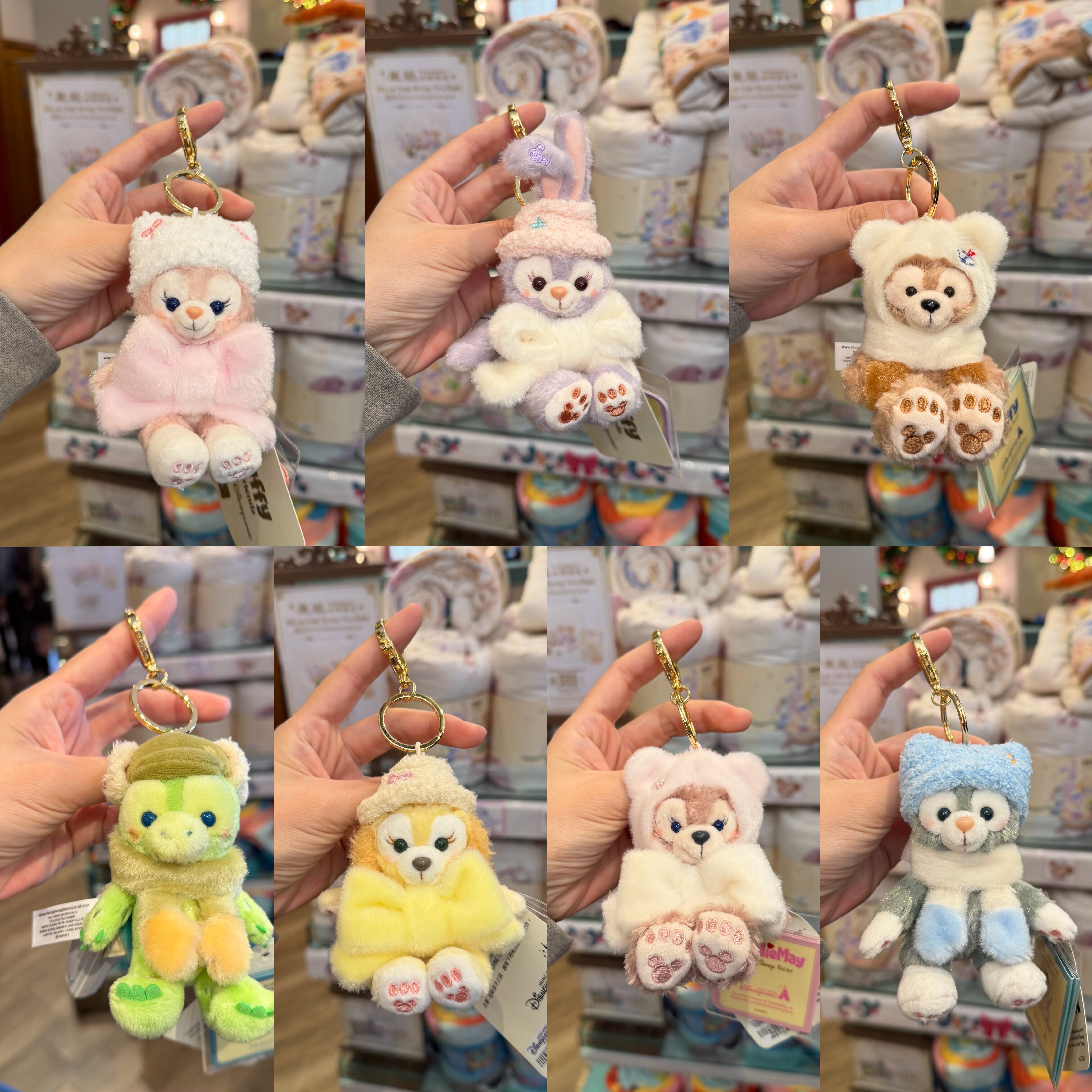 香港迪士尼圣诞冬日限定雪莉玫玲娜贝儿星黛露毛绒挂件坐姿钥匙扣
