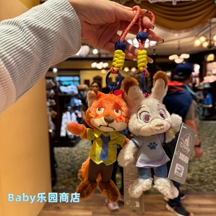 香港迪士尼 包挂毛公仔 尼克朱迪疯狂动物城2毛绒公挂件钥匙扣