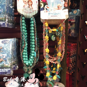 香港迪士尼乐园冰雪奇缘爱莎安娜雪宝 小花儿童装饰链项链特价