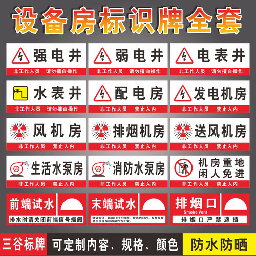 强电井弱电井水表井配电房标识牌