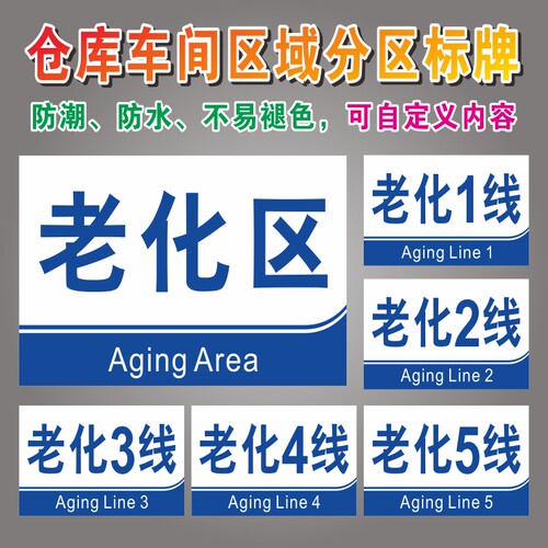 老化区1线2345线分组区域标识牌