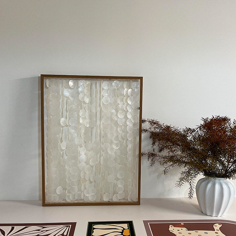 北欧风抽象贝壳高级感客厅装饰画现代简约玄关餐厅民宿酒店挂画